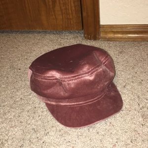 Mauve Velvet Newsboy Hat